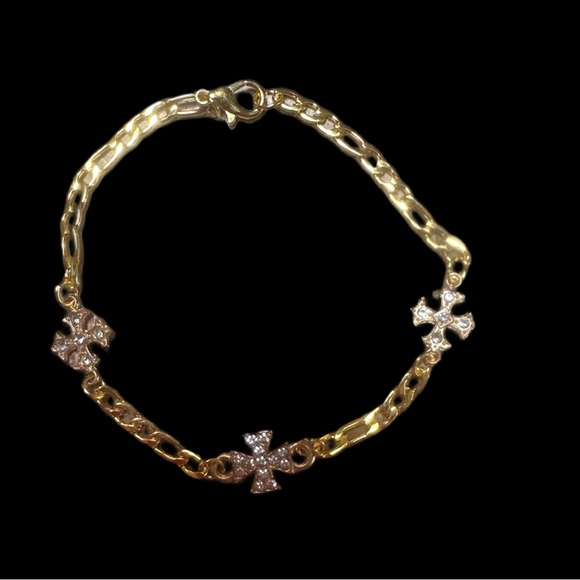 Cross Charm Bracelet-Gold Tone - Picture 2 of 4